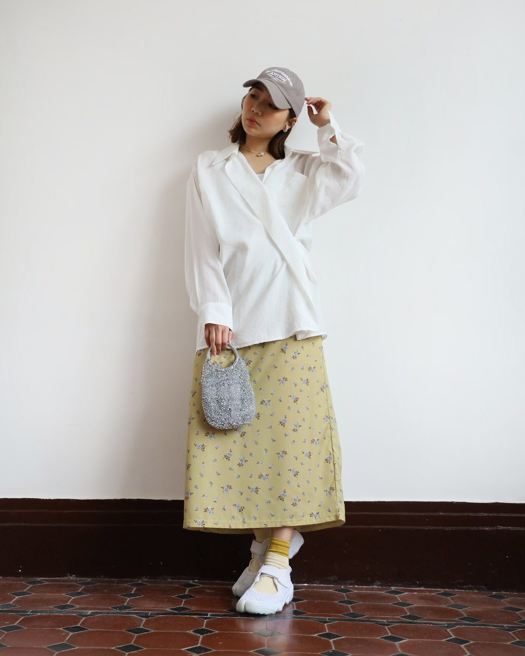 Mustard Floral Skirt