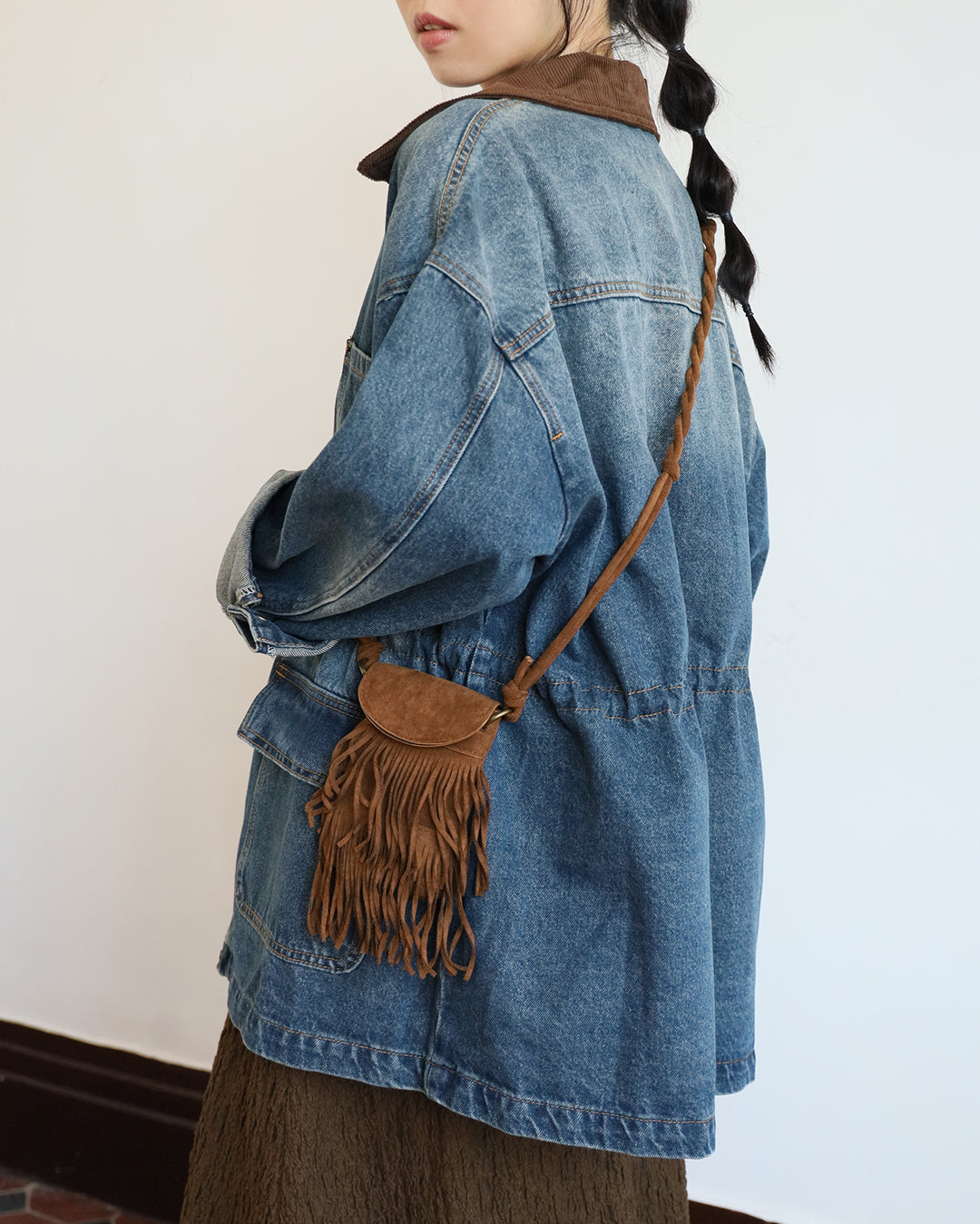 Corduroy Collar Denim Jacket