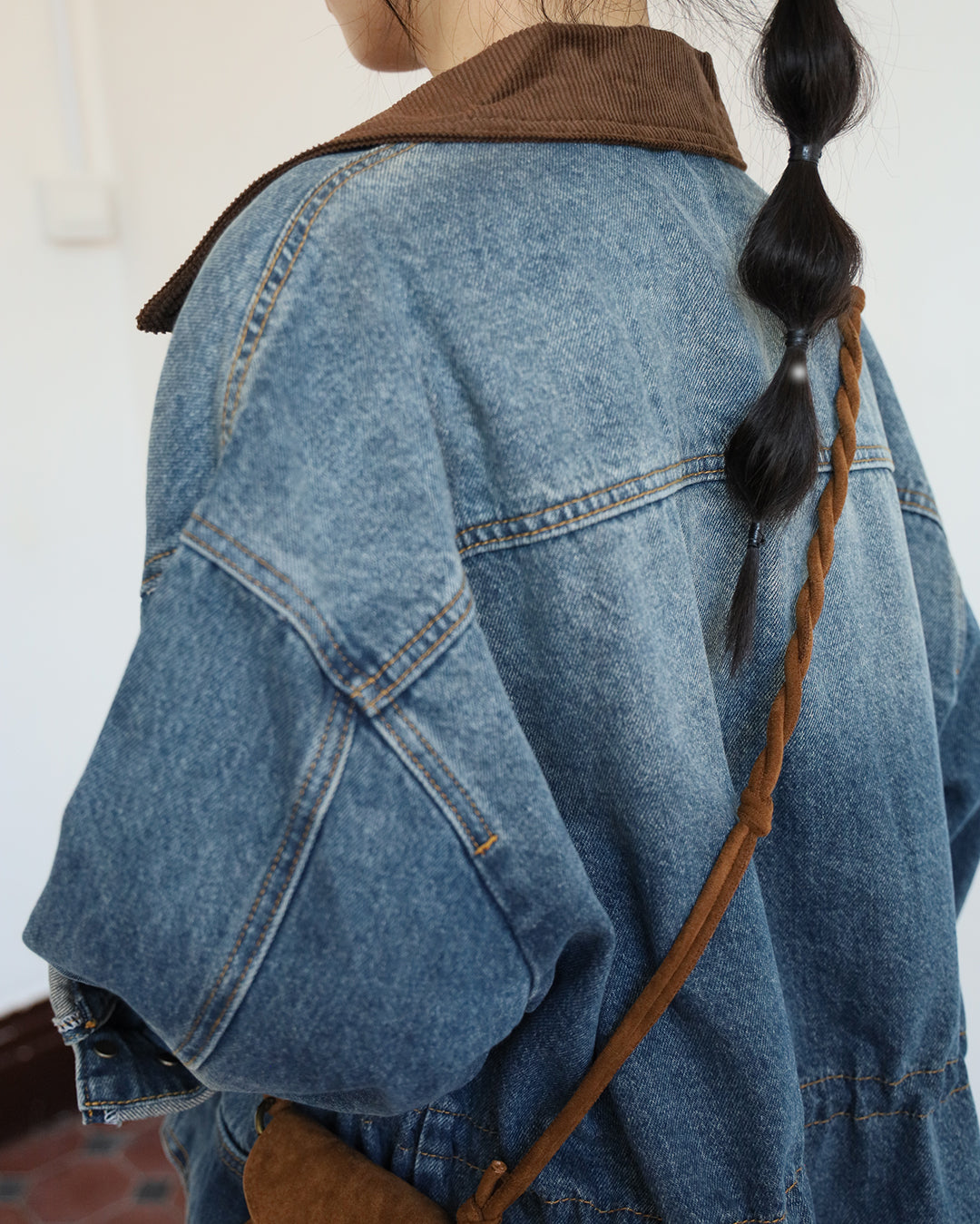Corduroy Collar Denim Jacket