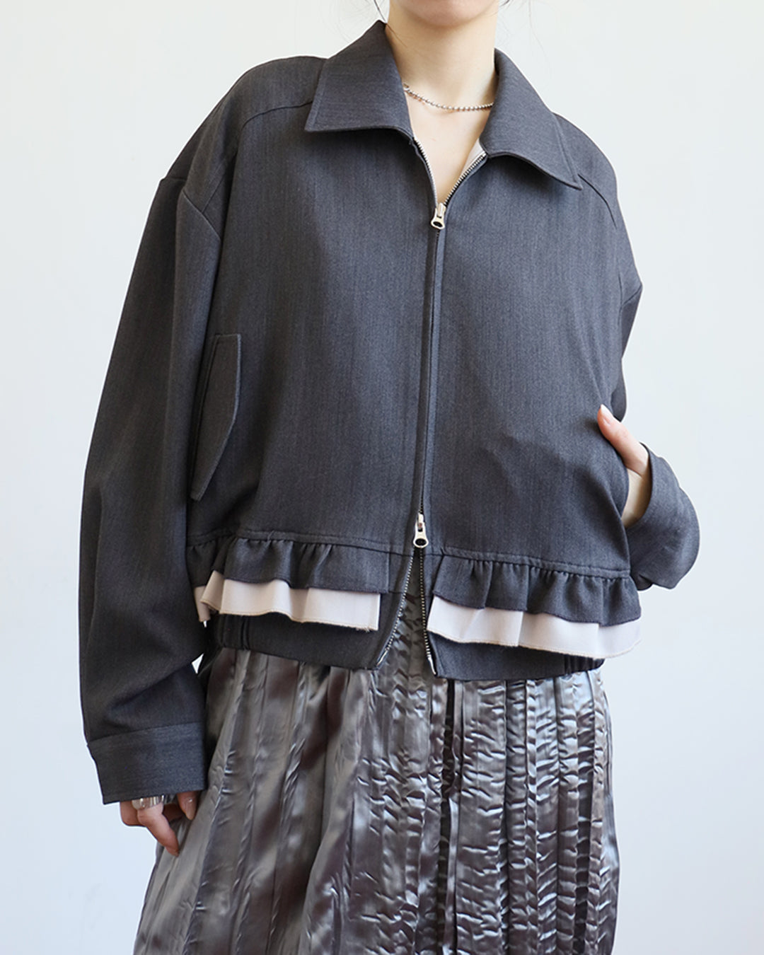 Ruffle Hem Jacket