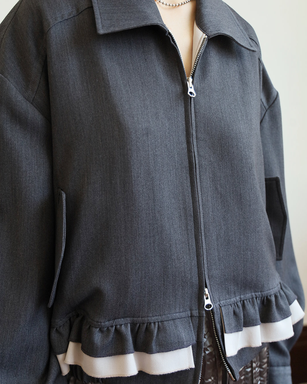 Ruffle Hem Jacket