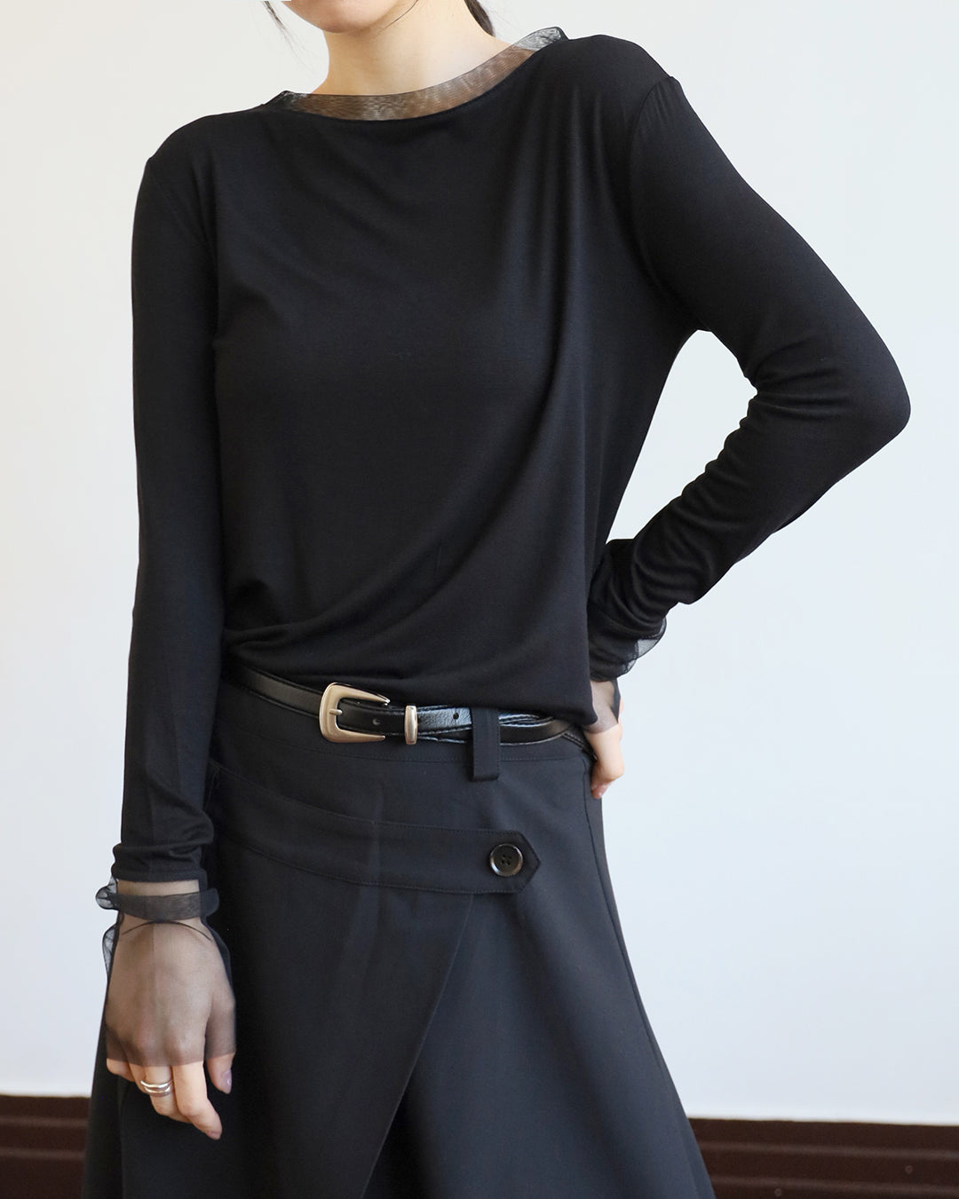 Mesh Trimmed Top (6 color)