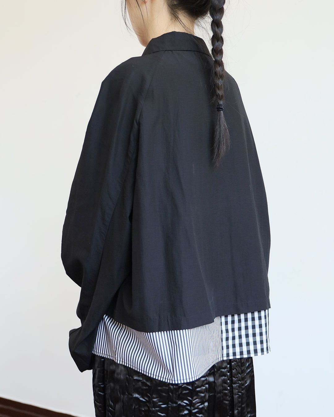 Checker x Pinstripe Layered Top