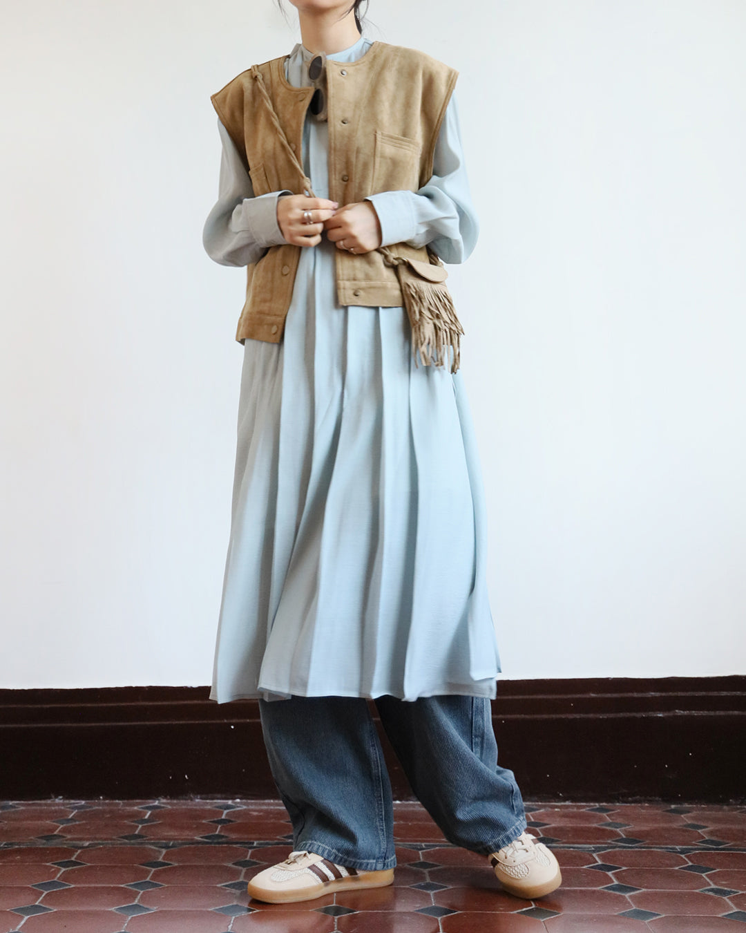 Pleated Dress w/ Inner Dress (2 color)