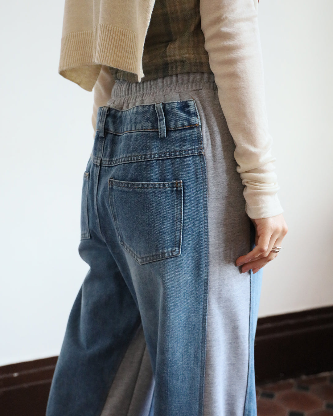 Mix Fabric Jeans