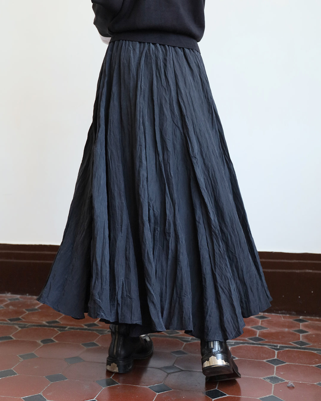 Metallic Crinkle Fabric Skirt (2 Colors)