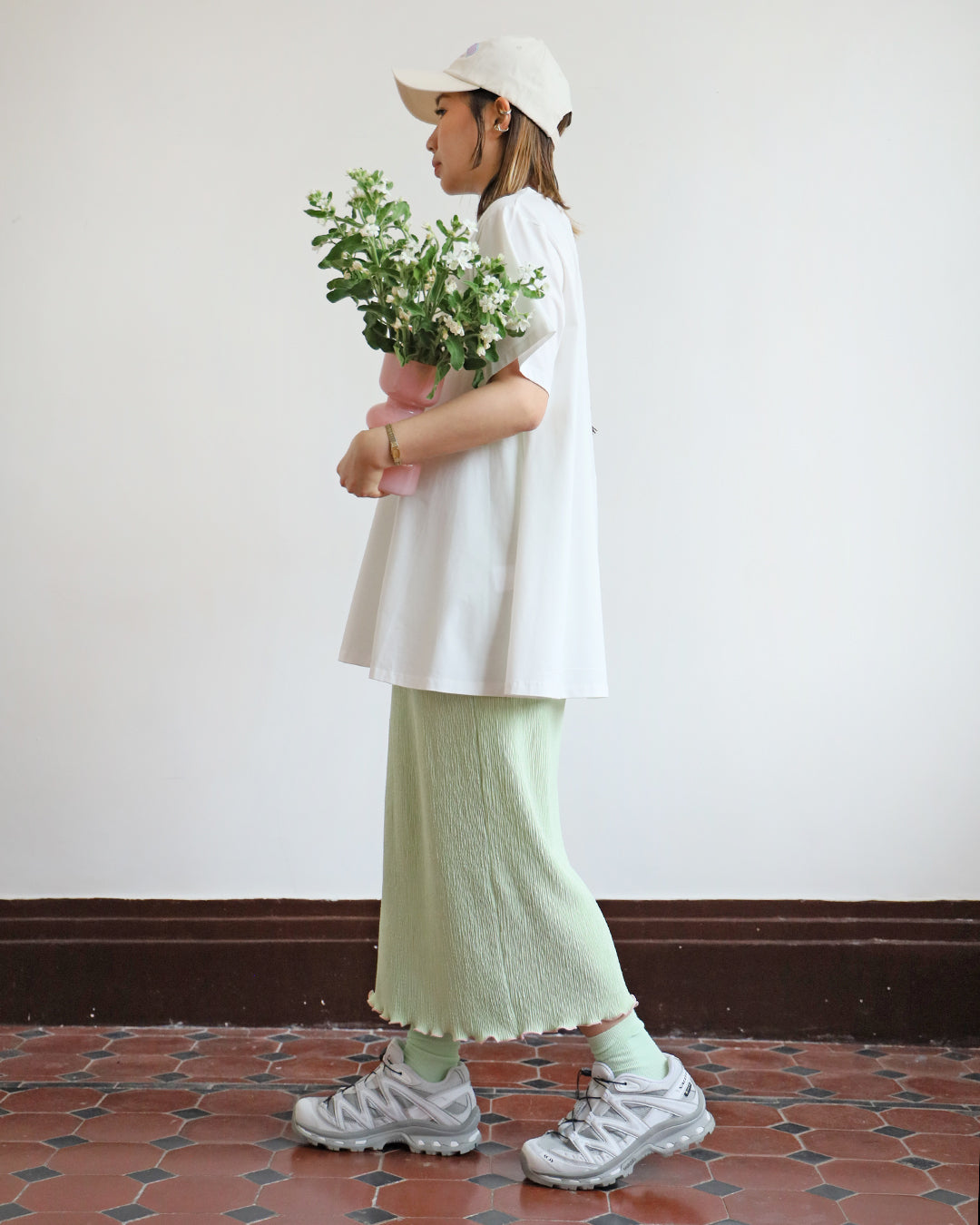 Relaxed Pleated Pencil Skirt (7 color)
