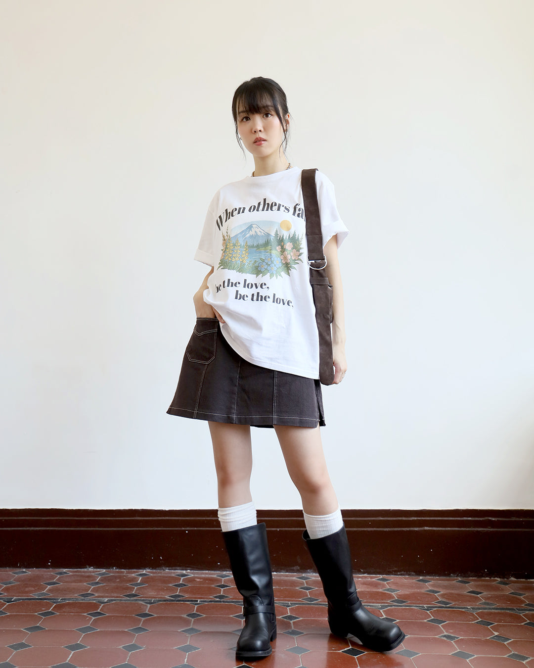 Contrast Stitch Layered Shorts (Size L)