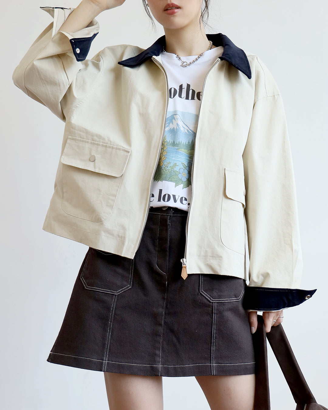 Contrast Stitch Layered Shorts (Size L)