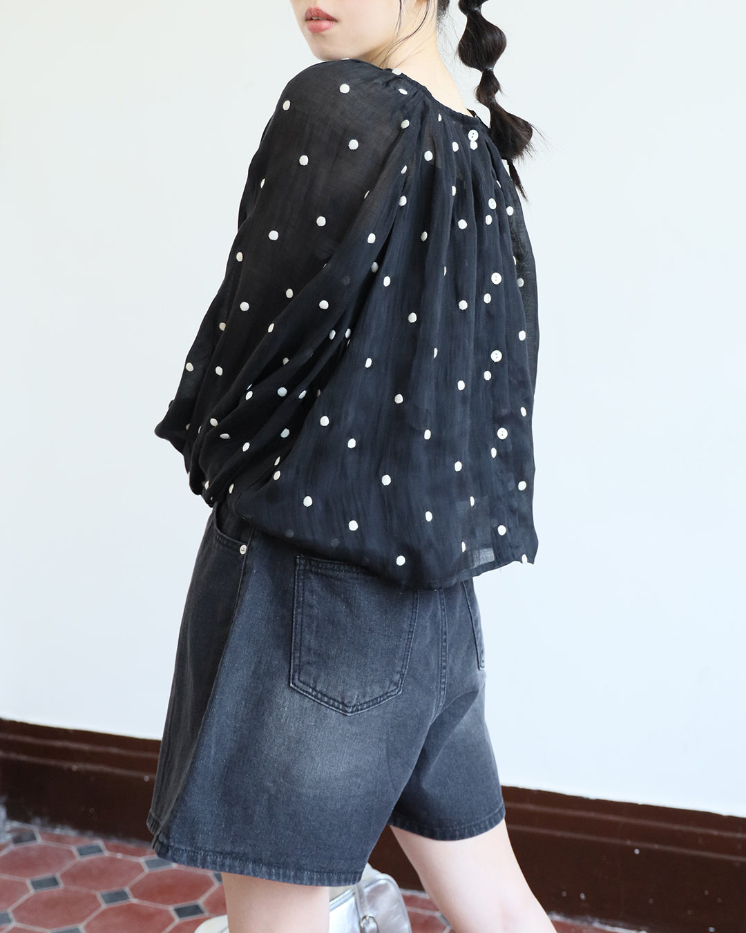 Folded Denim Shorts (2 color | Size S-L)