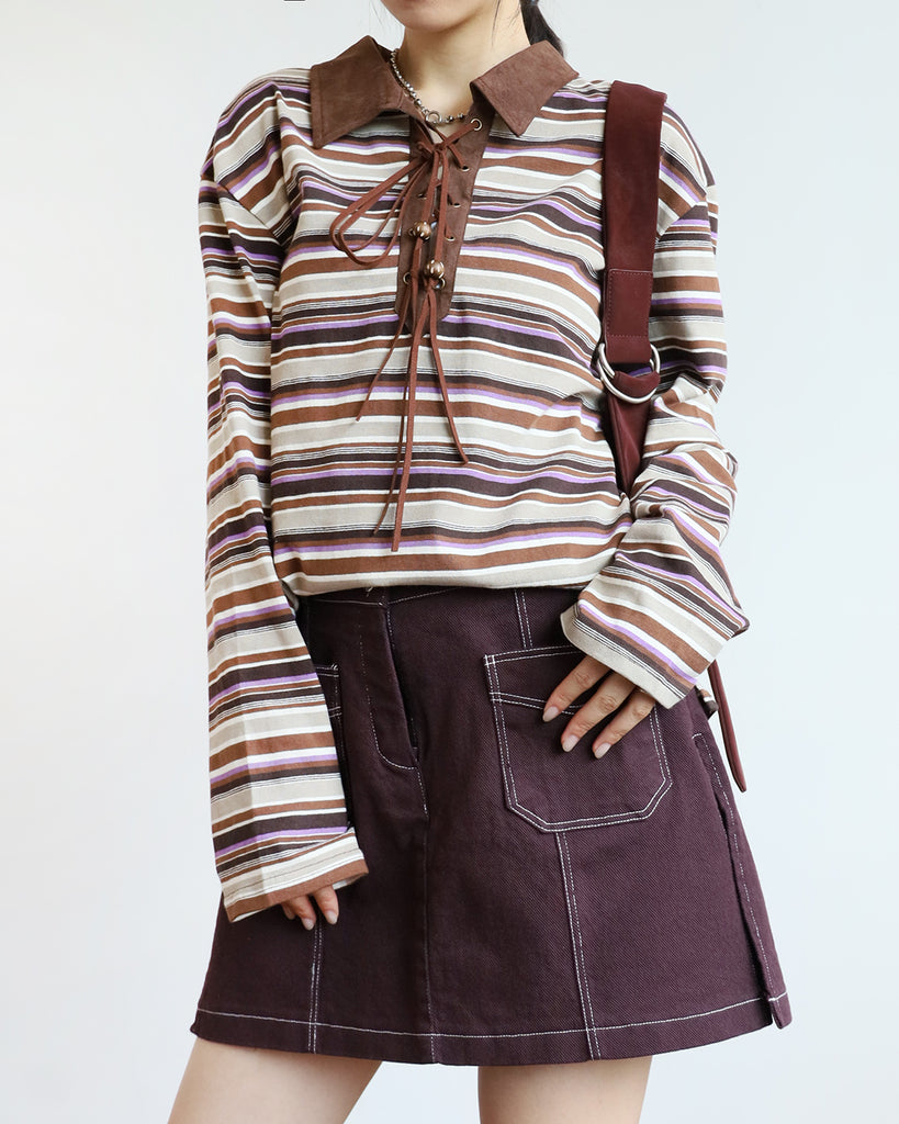 Contrast Stitch Layered Shorts (2 color | Size S-L)