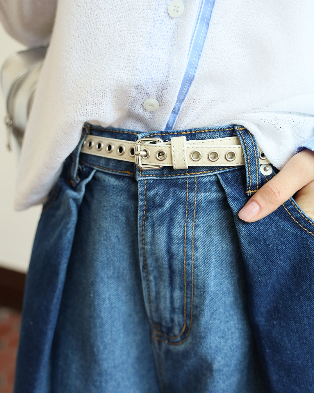 Folded Denim Shorts (2 color | Size S-L)