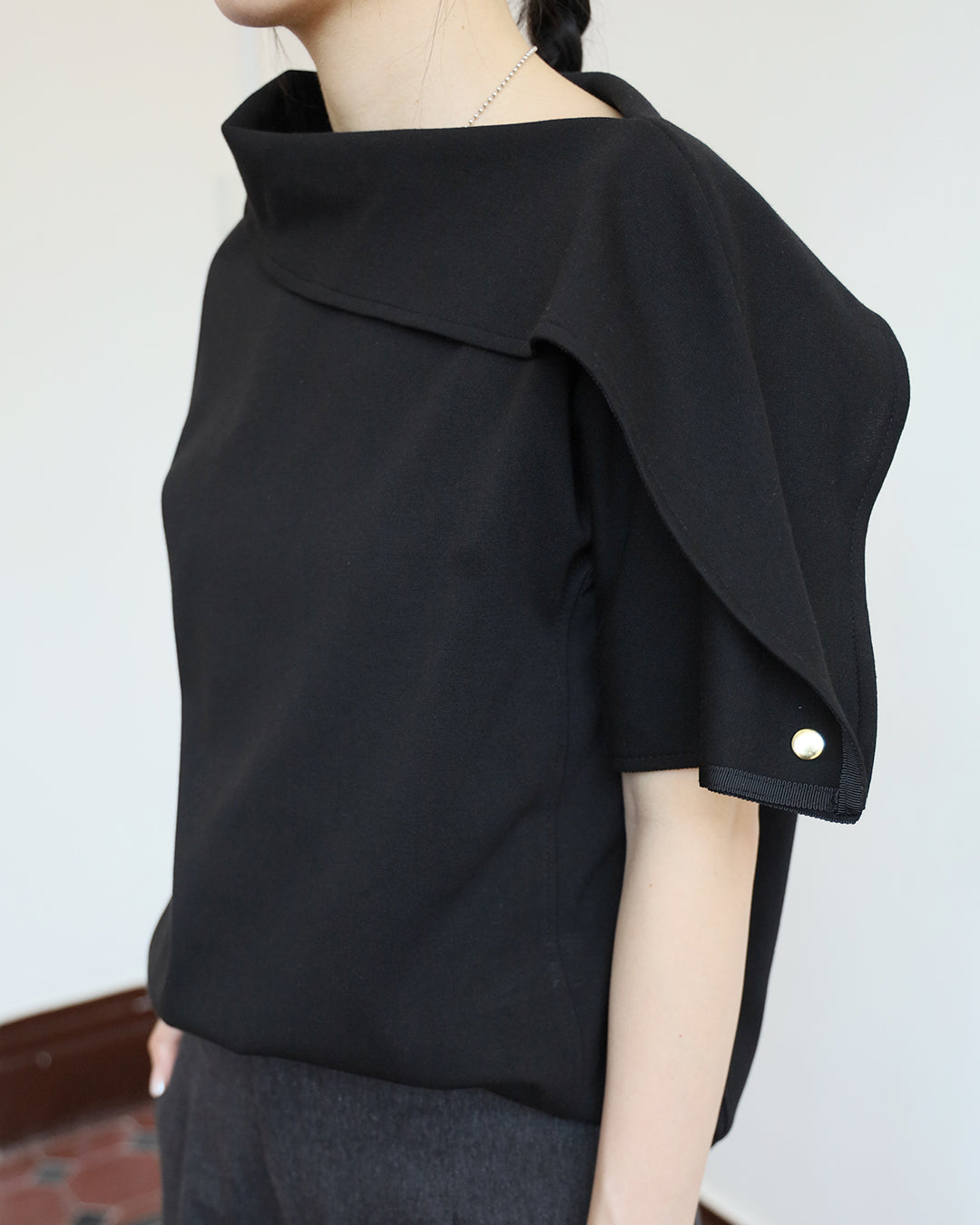 Asymmetric Collar Top (4 Colors)