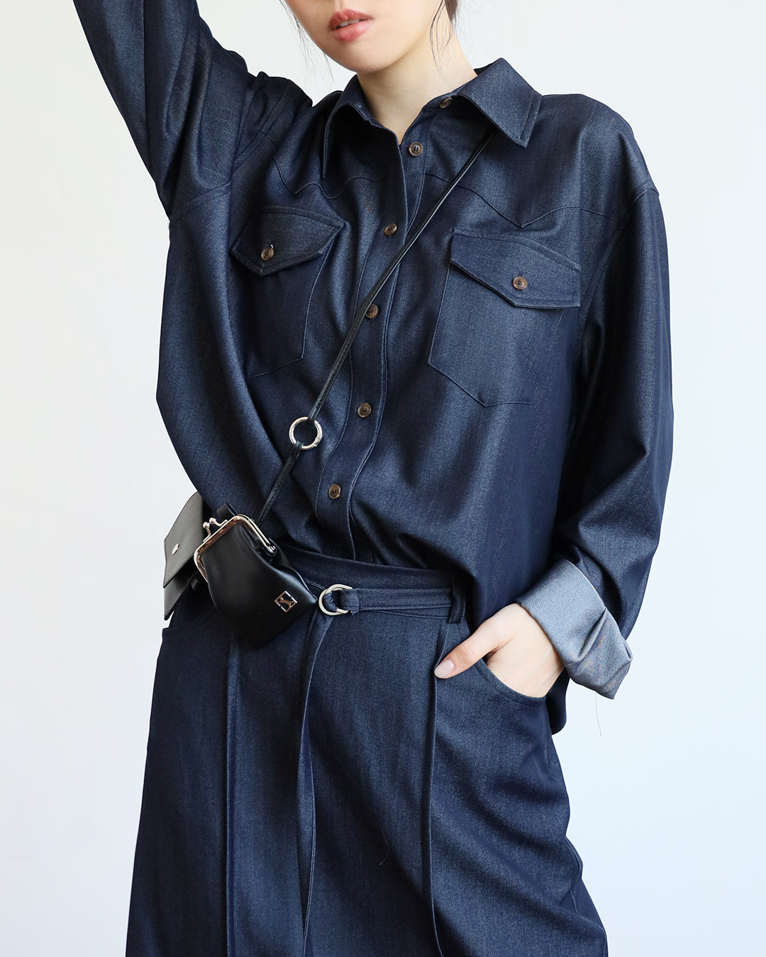 Faux Leather Waist Bag (2 color)