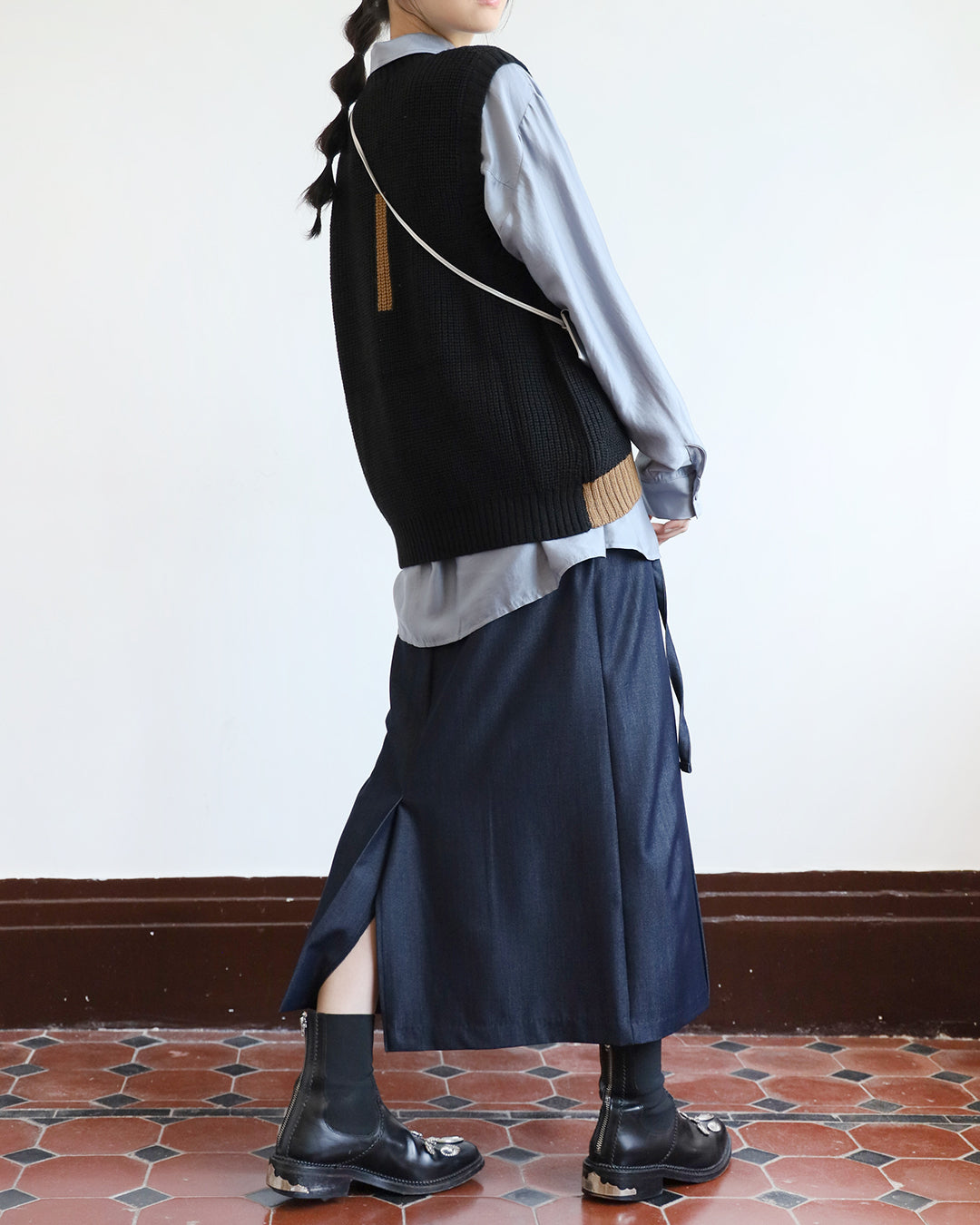 Color Block Knit Vest (2 color)