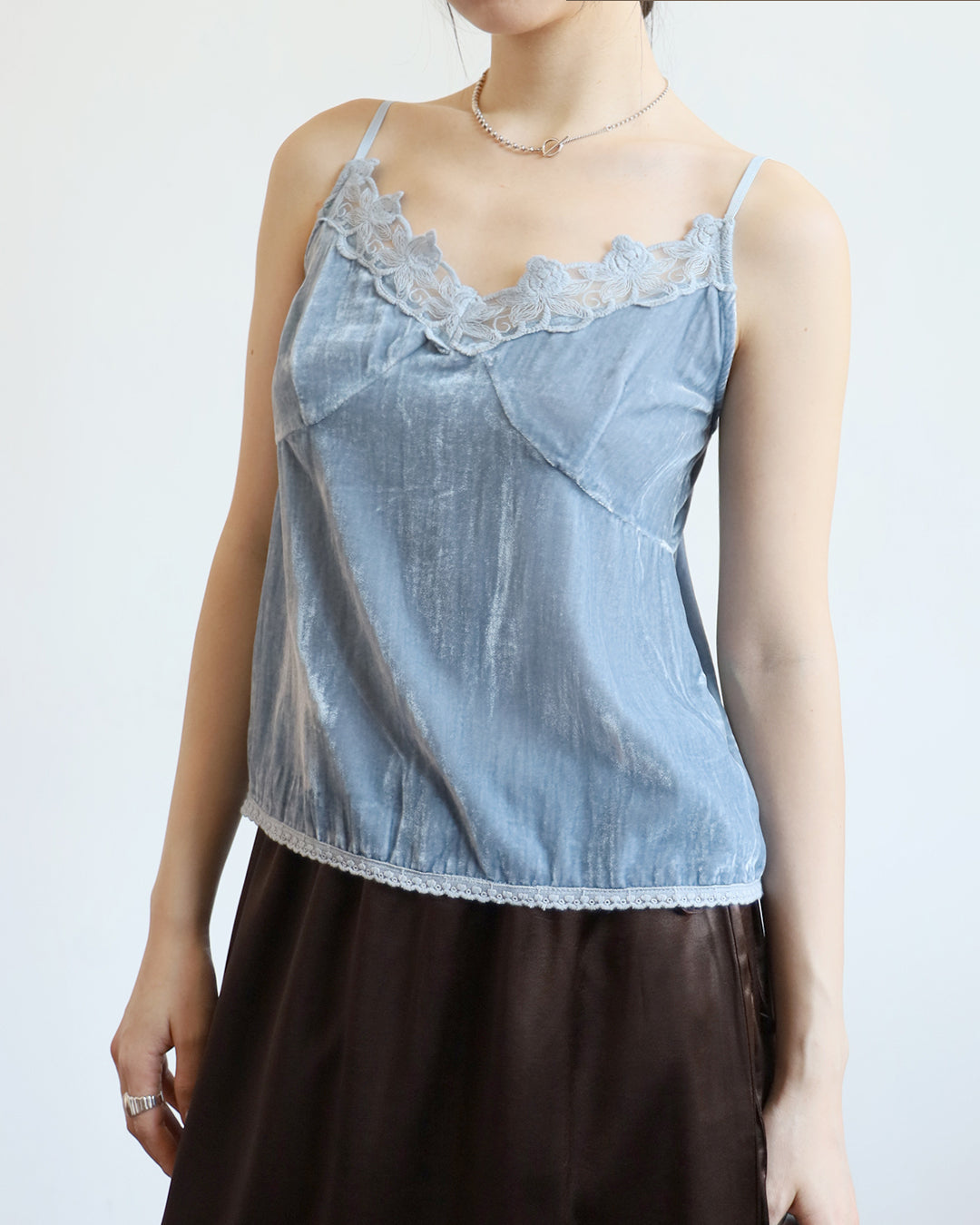 Lace Trim Velvet Top (3 Colors)