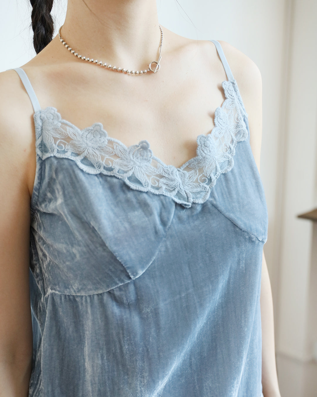 Lace Trim Velvet Top (3 Colors)