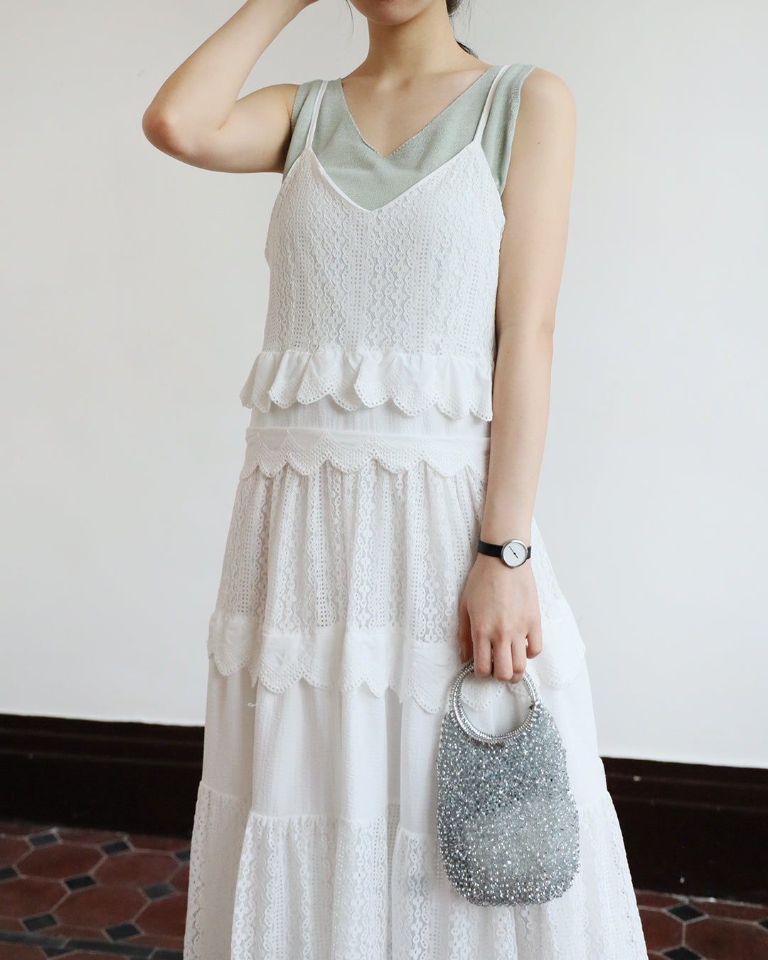 Lace Tiered Cami Dress