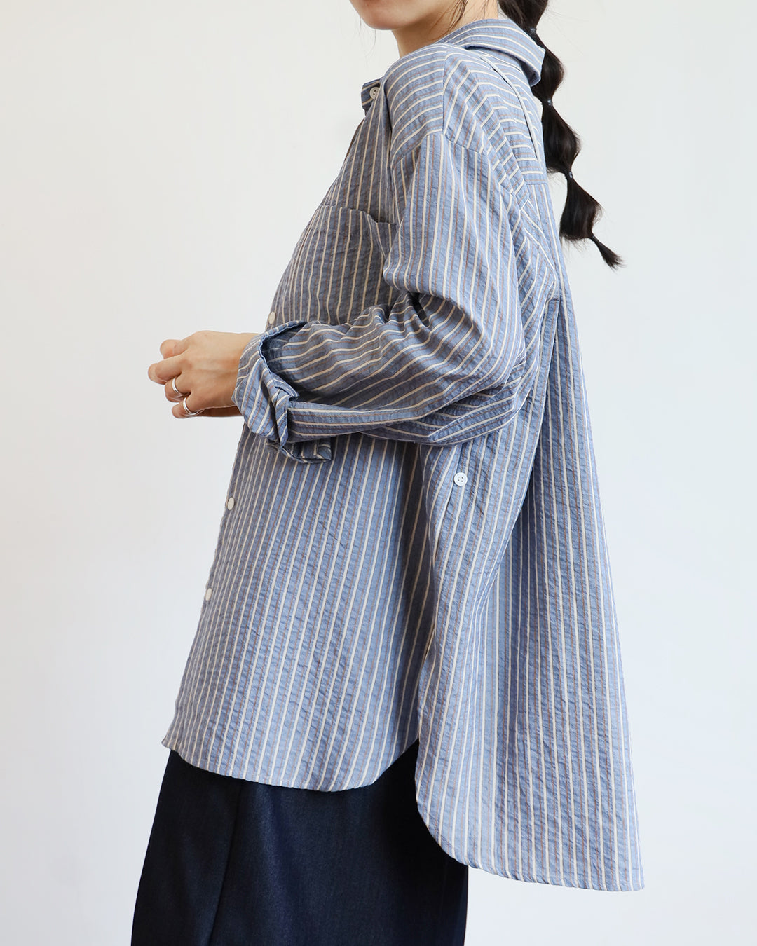 Crinkle Pinstriped Shirt