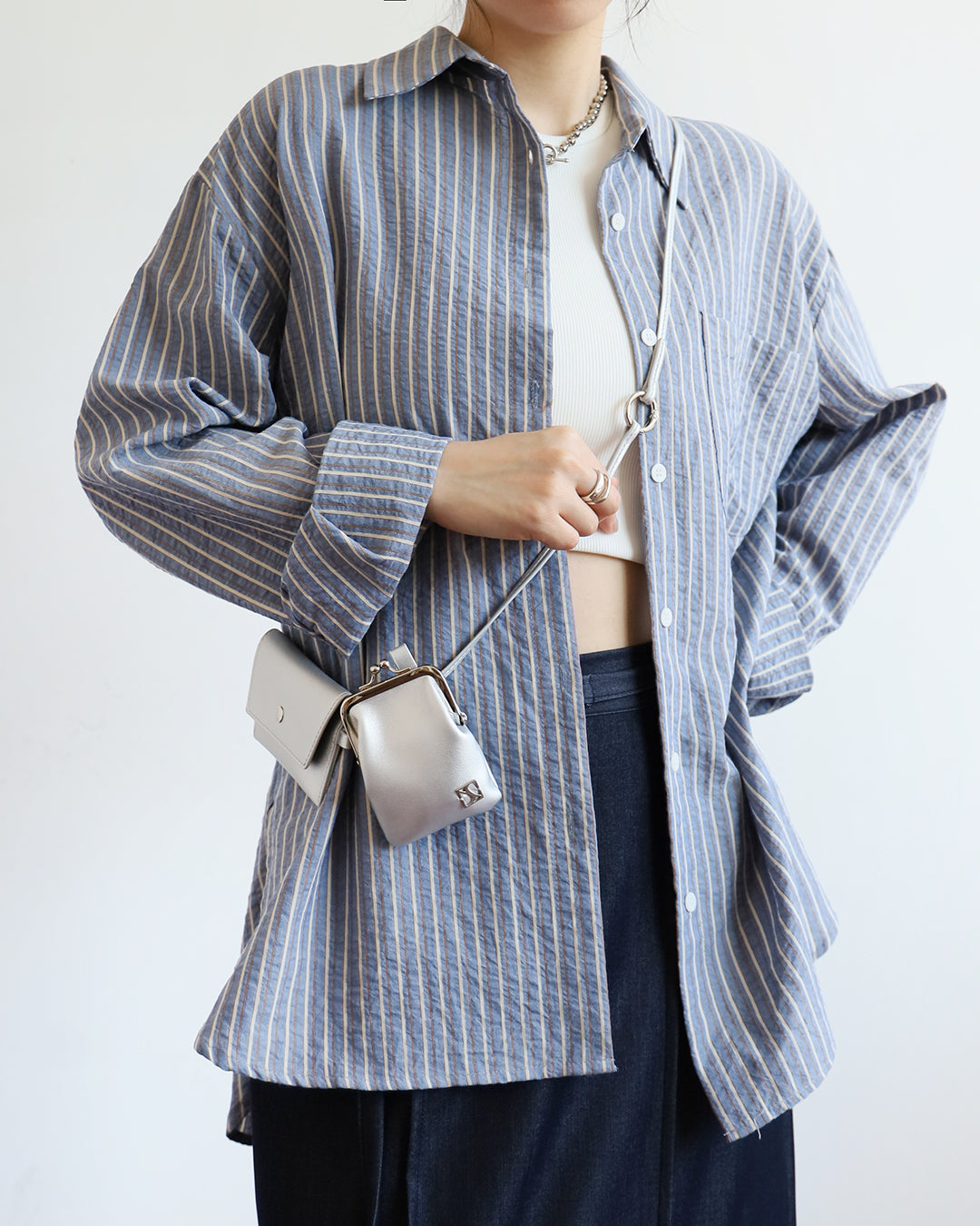 Crinkle Pinstriped Shirt