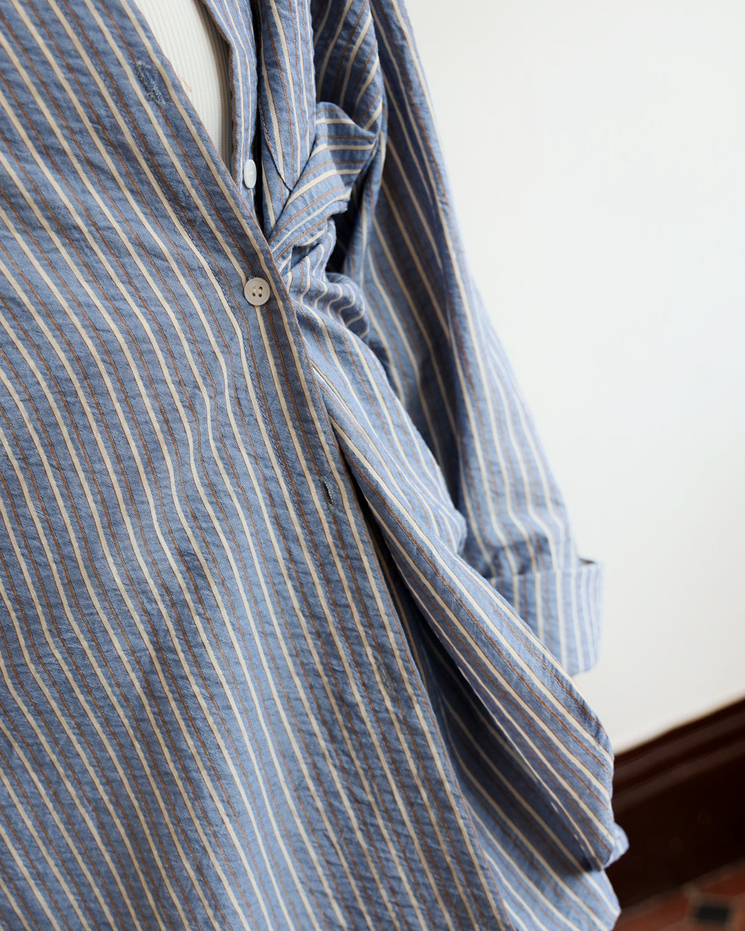 Crinkle Pinstriped Shirt