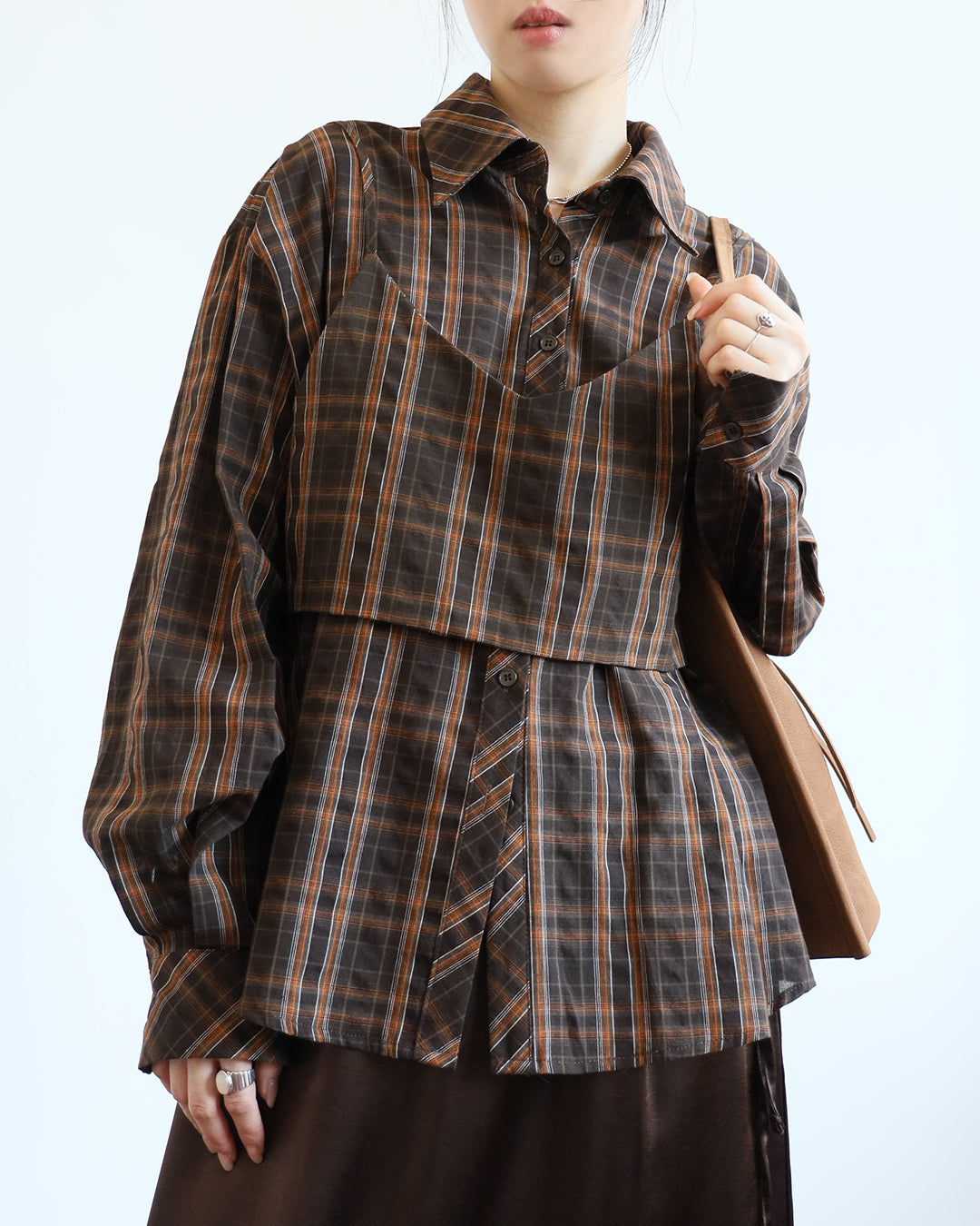 Checker Shirt + Cami Vest (Set) (2 Colors)