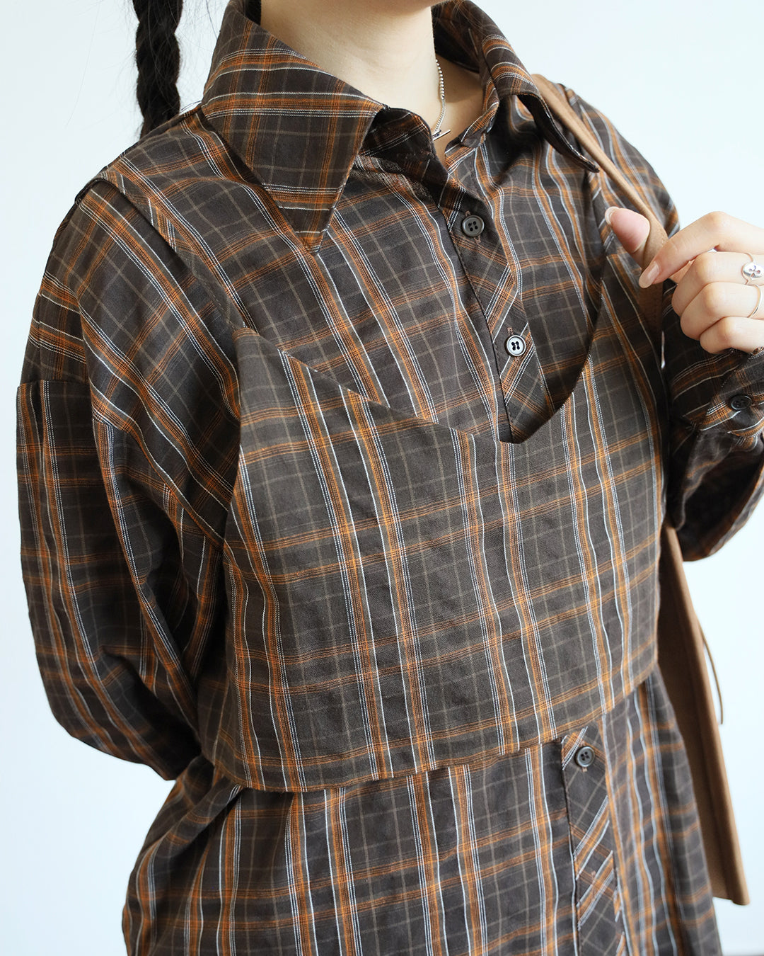 Checker Shirt + Cami Vest (Set) (2 Colors)