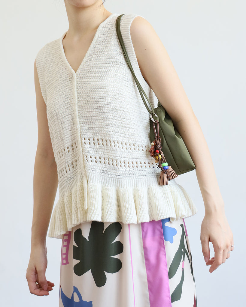 Ruffle Hem Knitted Vest
