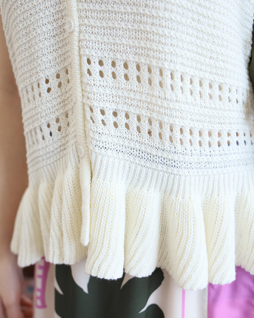 Ruffle Hem Knitted Vest