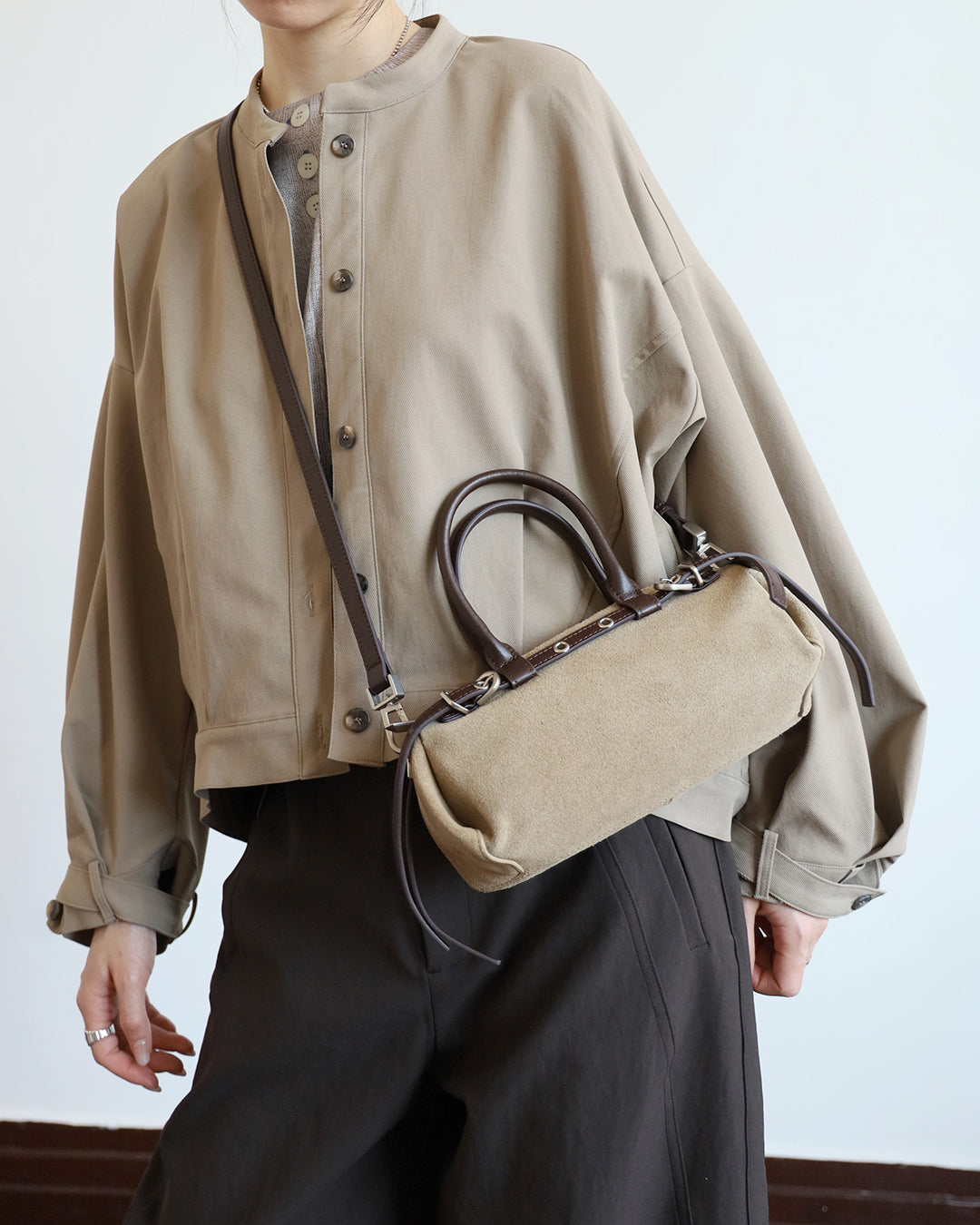Studded Belt Cylinder Bag (4 Colors)