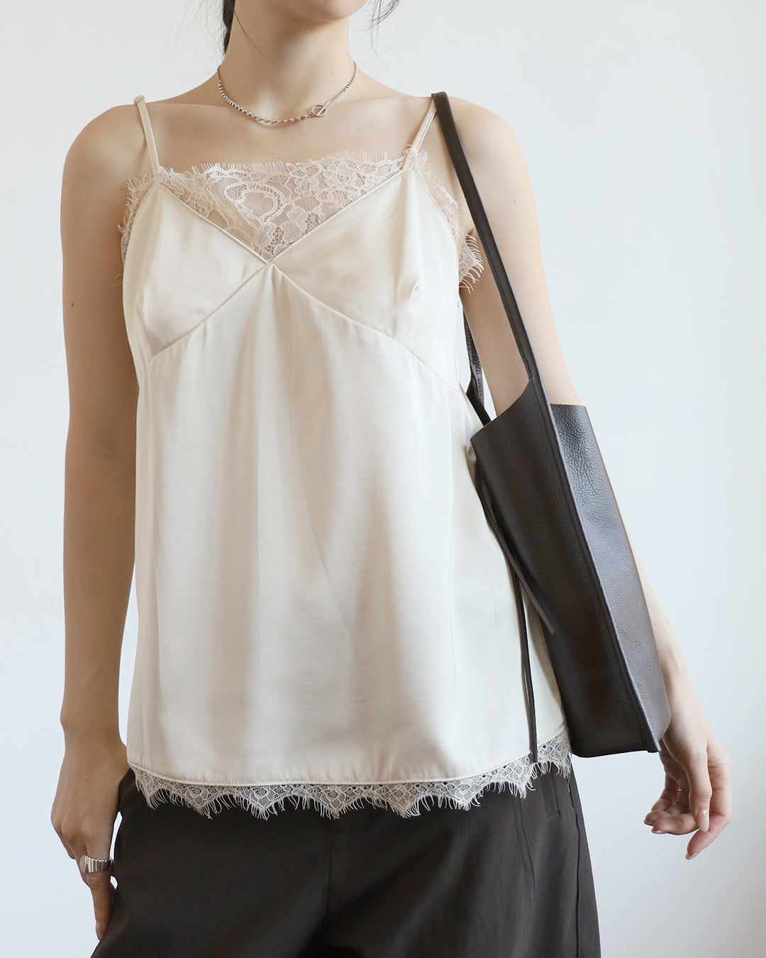 Lace Inserted Cami Vest (3 Colors)