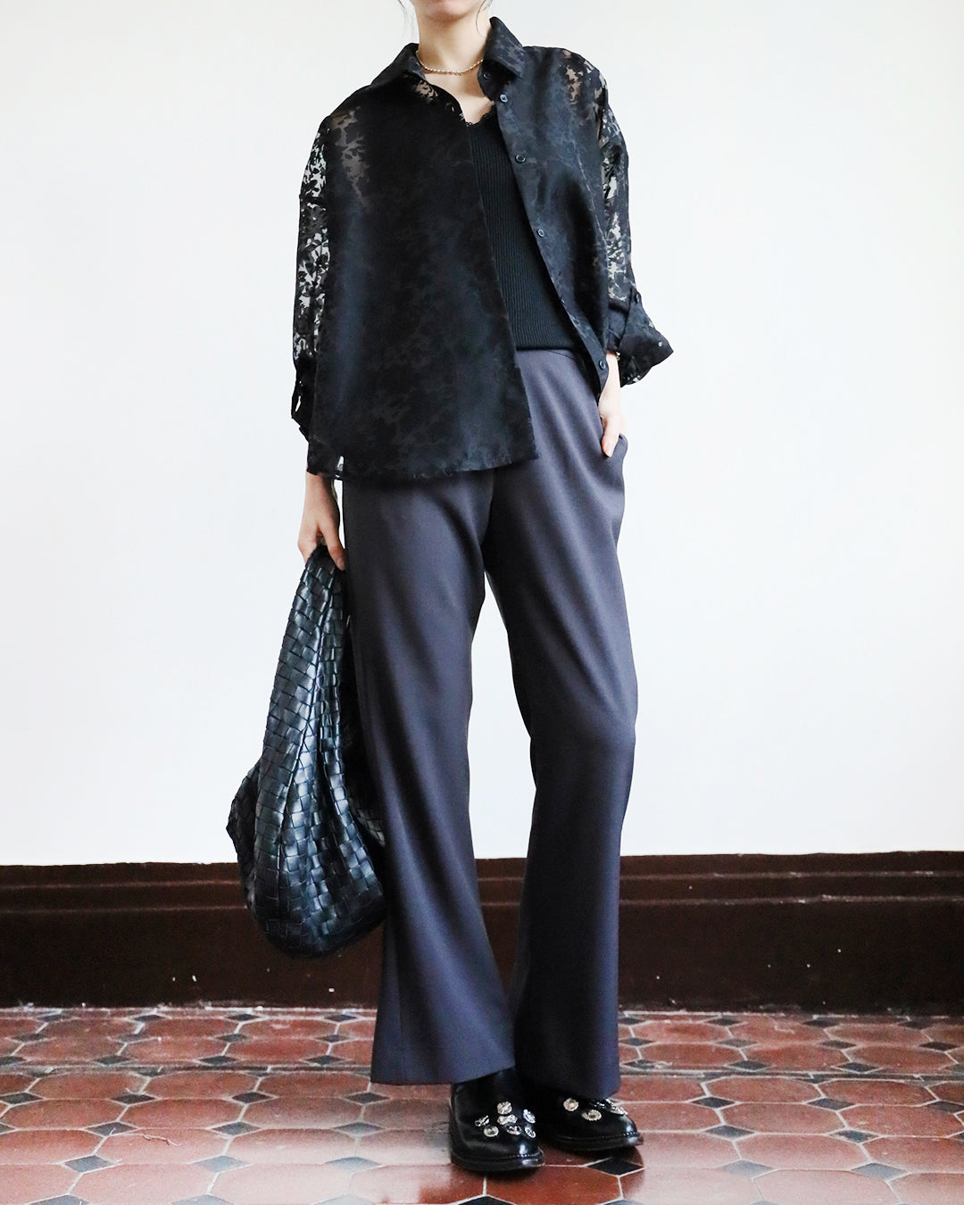 Back Split Flared Pants (3 colors)