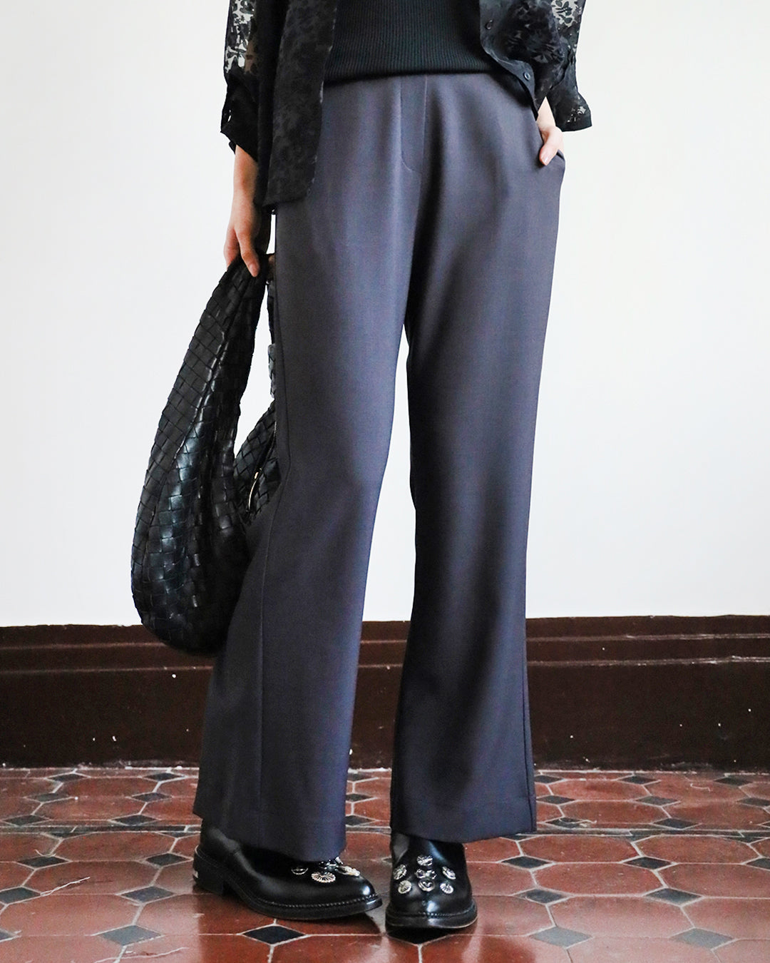 Back Split Flared Pants (3 colors)