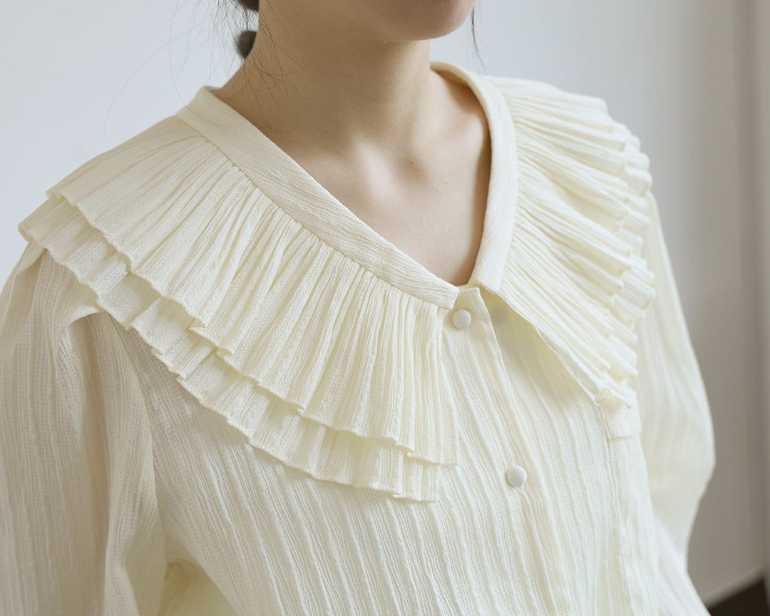 Pleated Layer Collar Blouse