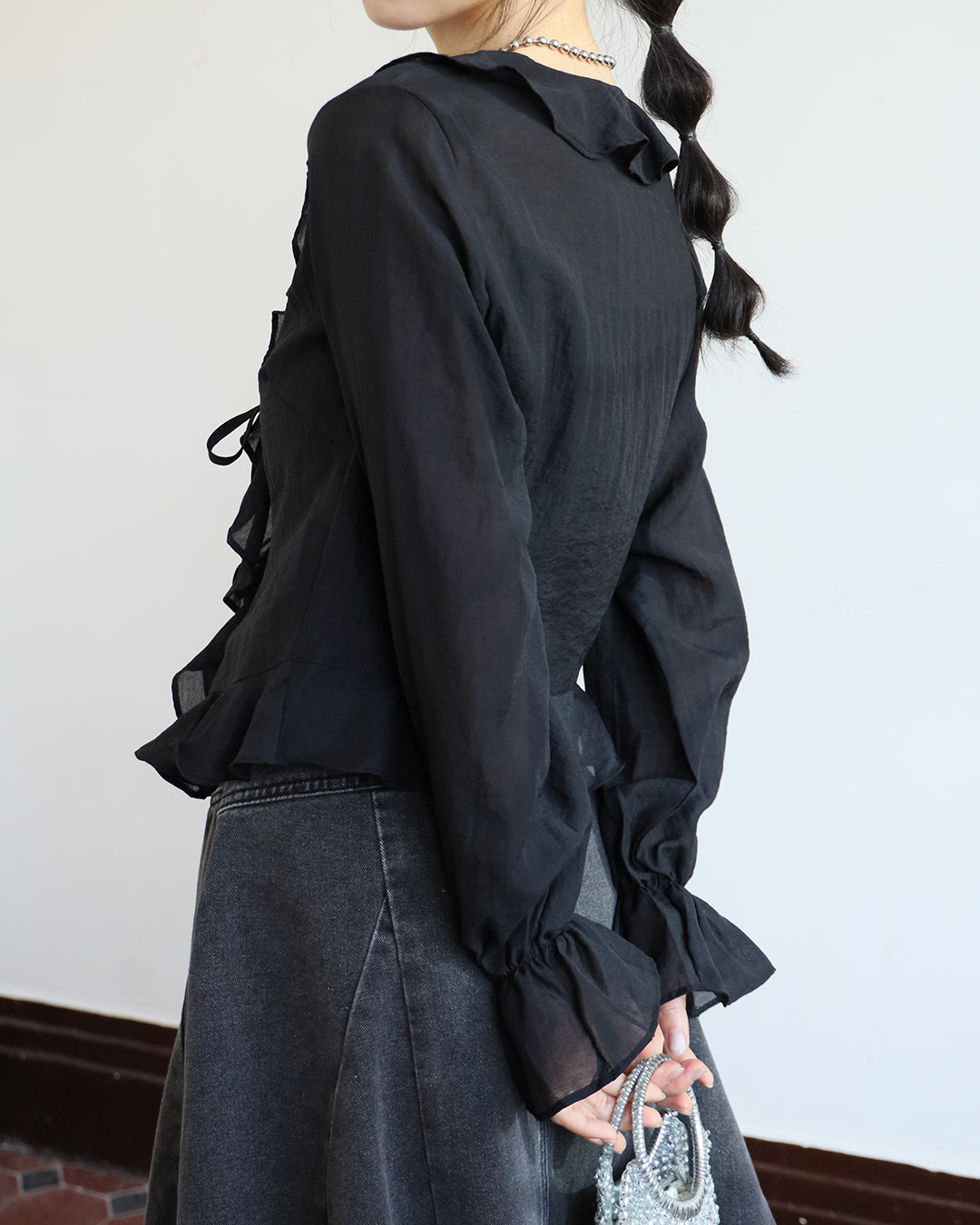 Ruffle Trimmed Top (2 color)