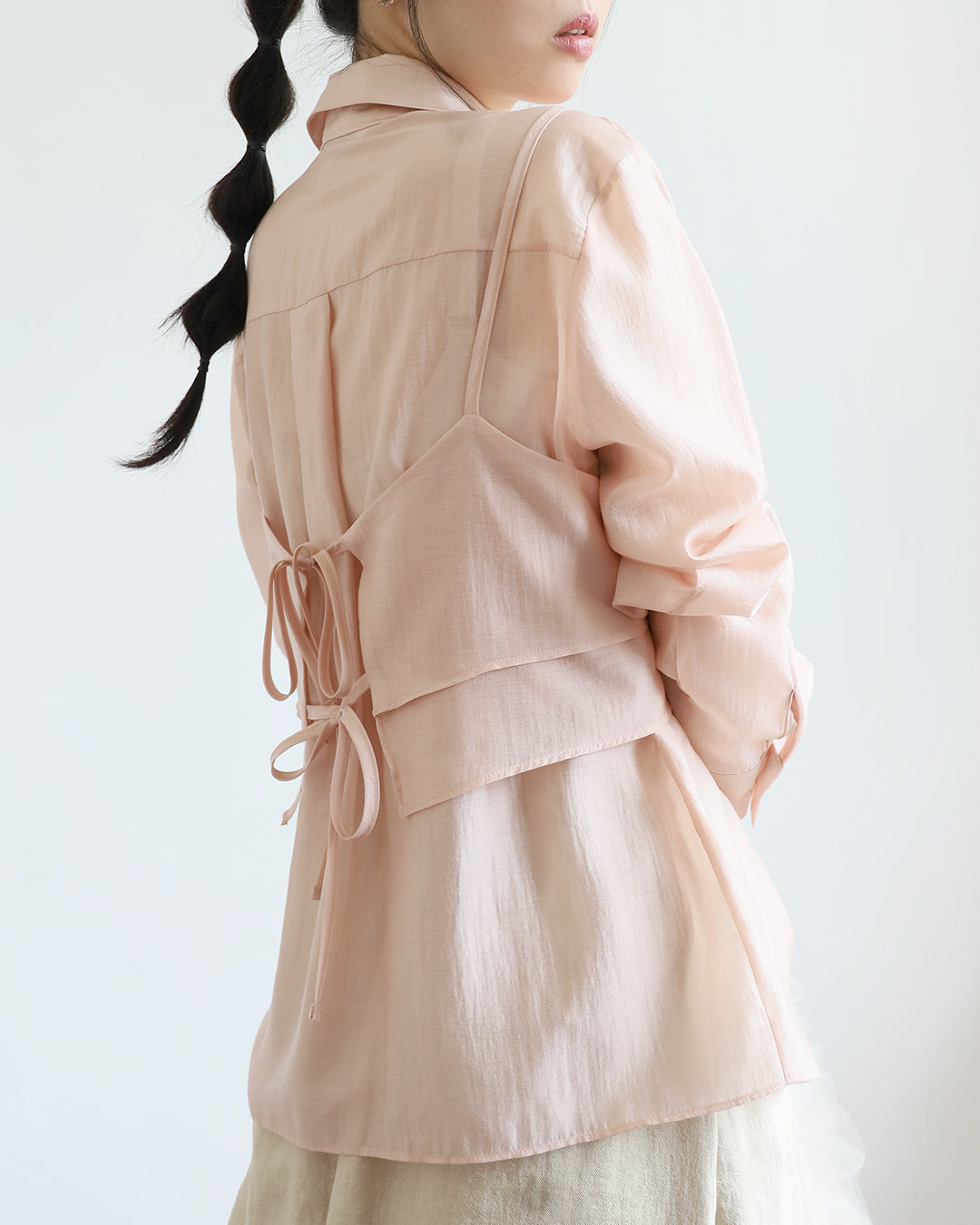 Silky Shirt + Cami Top (Set)