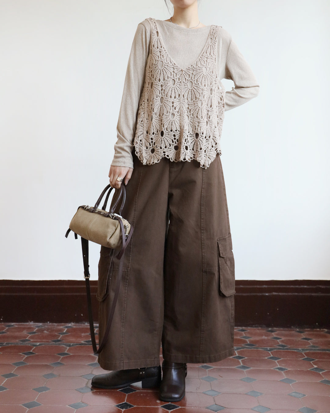 Crochet Vest + Tee (set) (3 Colors)