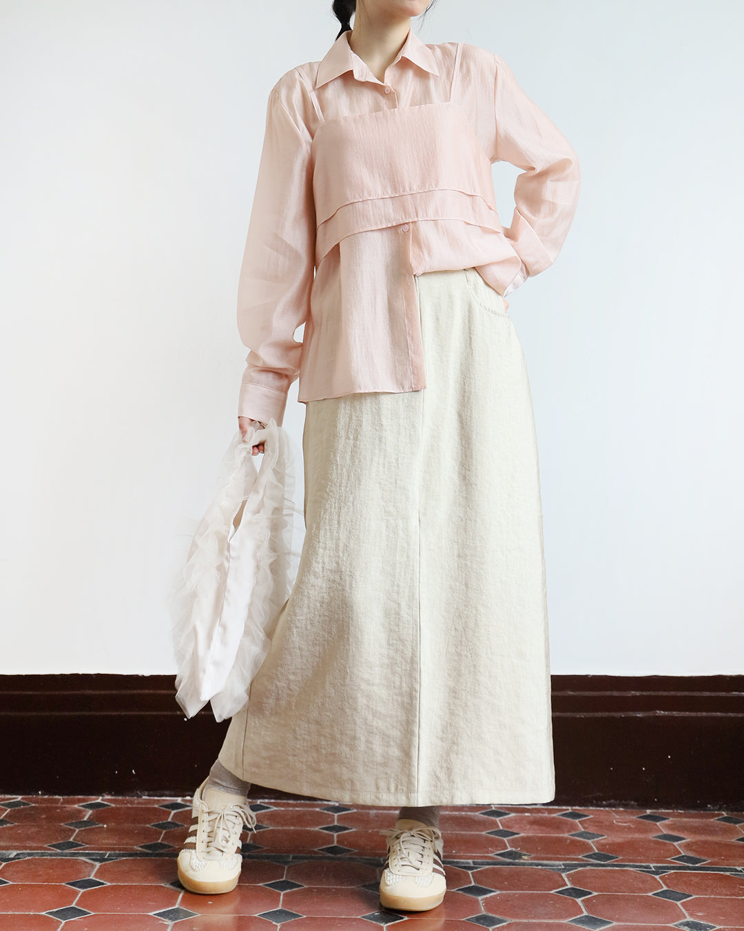 Silky Shirt + Cami Top (Set)