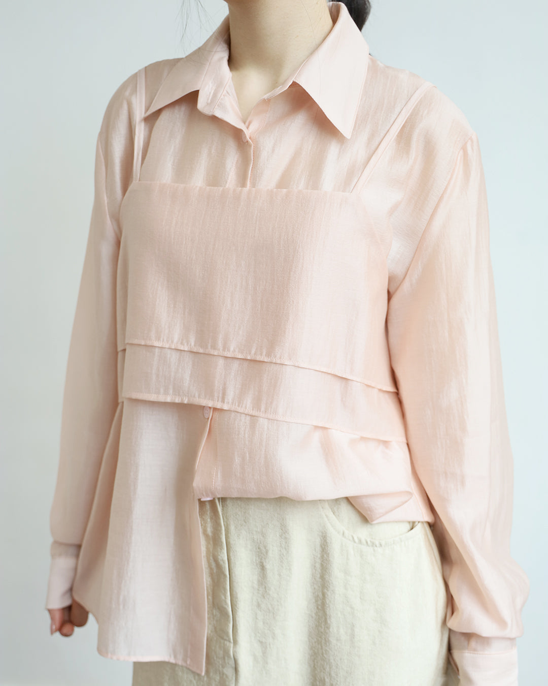 Silky Shirt + Cami Top (Set)