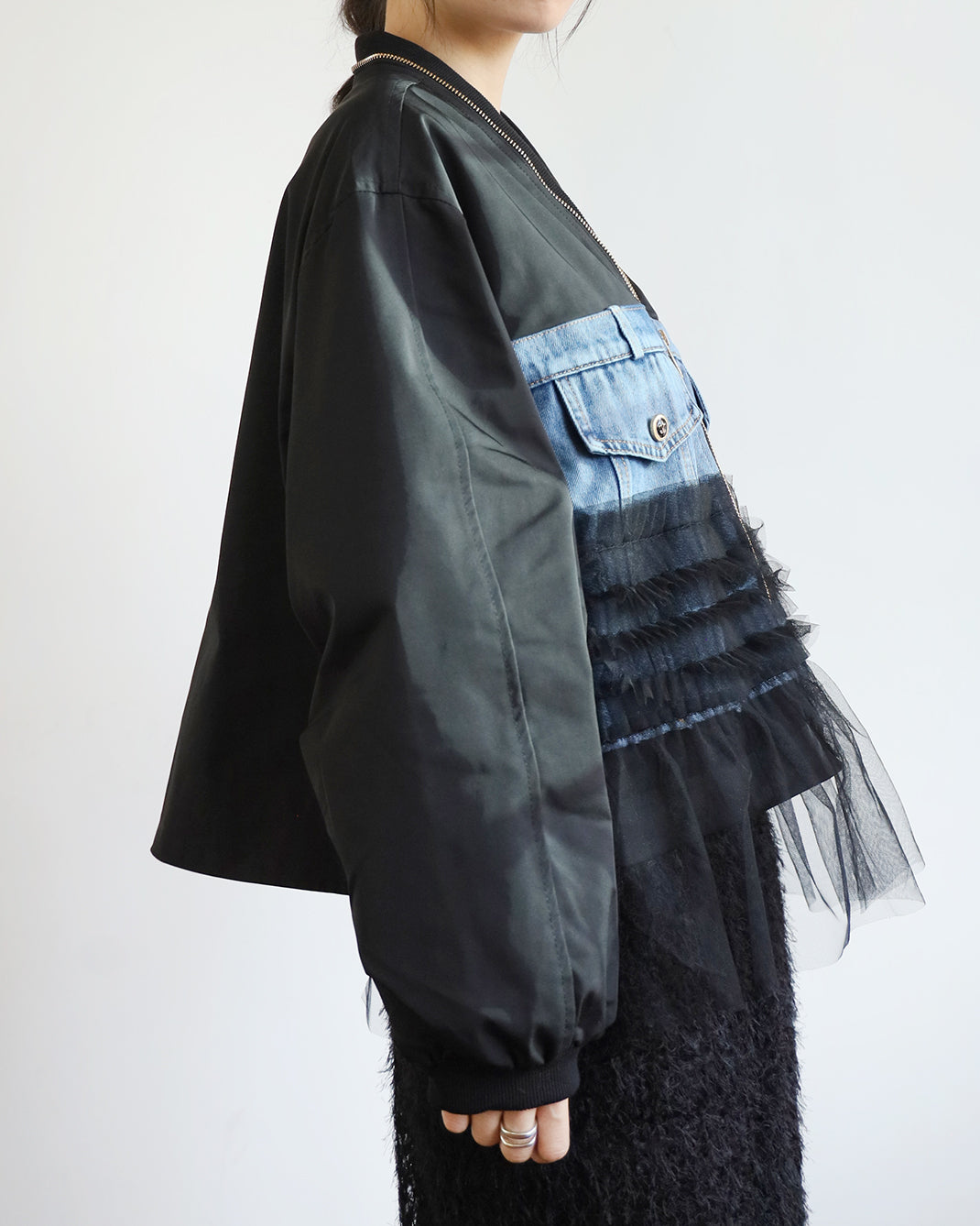 Mesh Layer Bomber Jacket