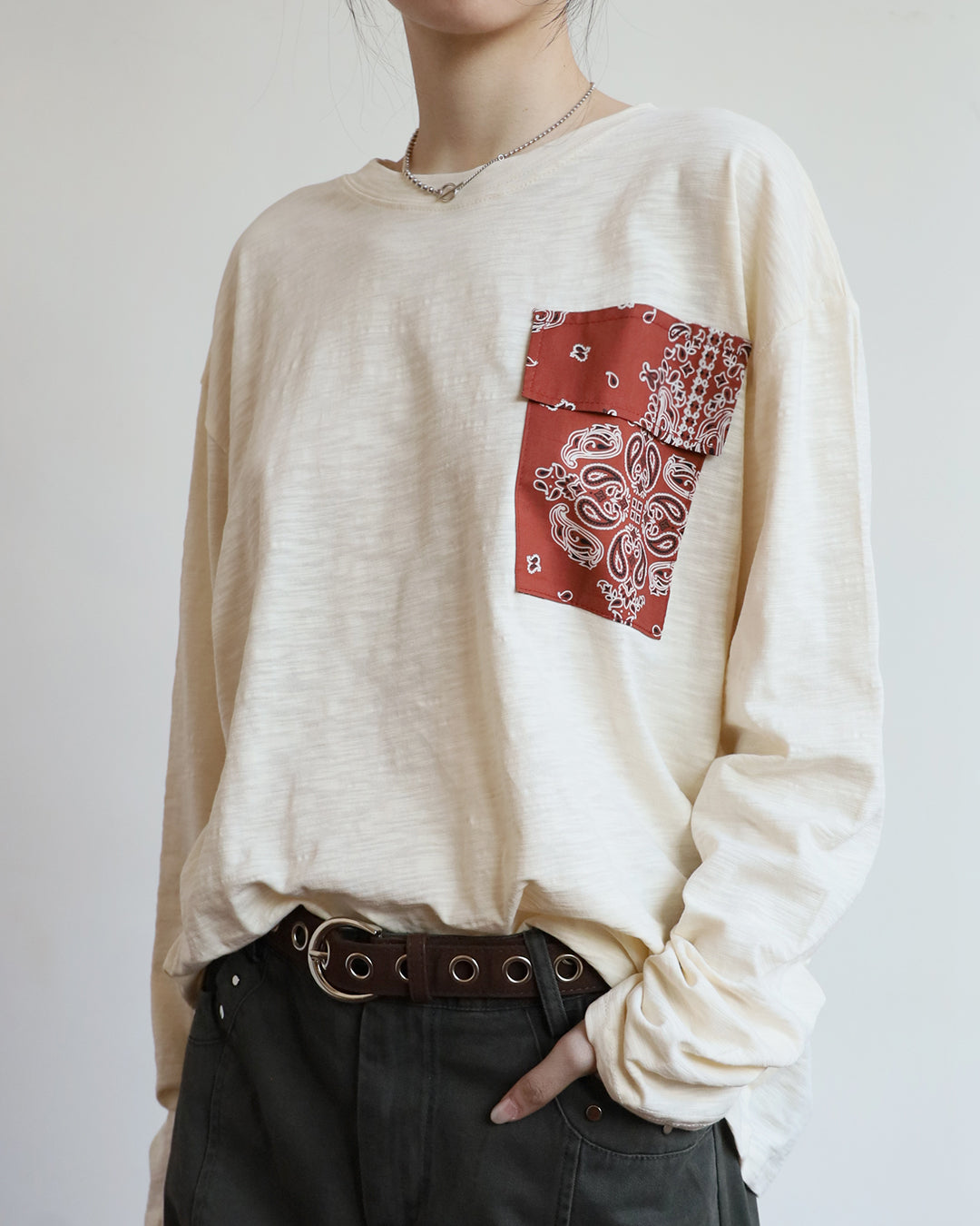 Paisley Pattern Pocket Tee (2 Colors)