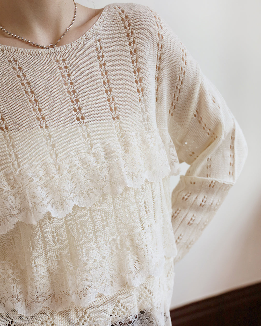 Lace Layered Knit Top