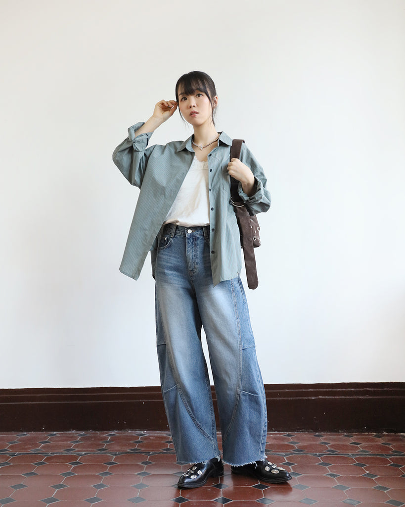 Structured Barrel Jeans (Size S-XL)