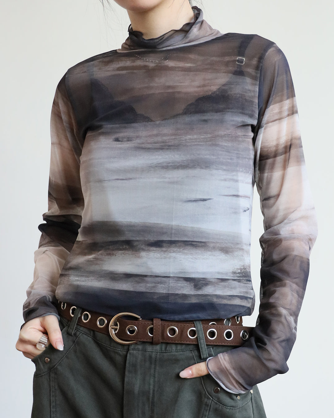 Pattern Mesh Top (2 Colors)