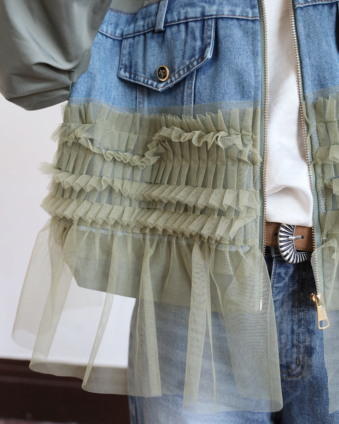 Mesh Layer Bomber Jacket