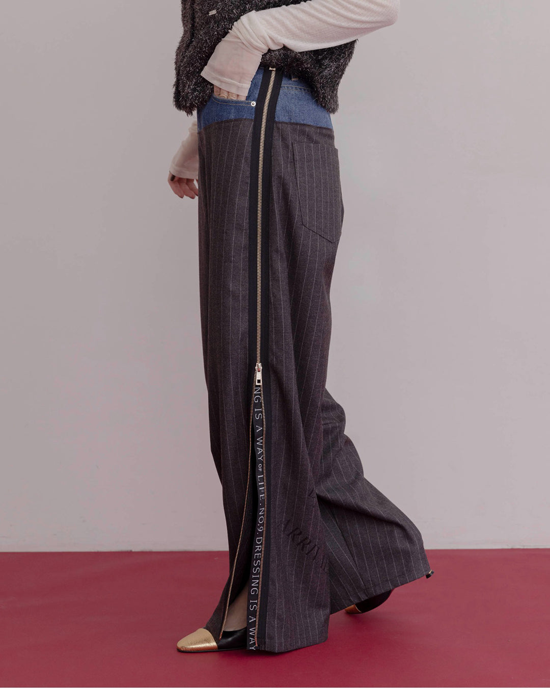 Japan Brand - Denim X Pinstriped Pants