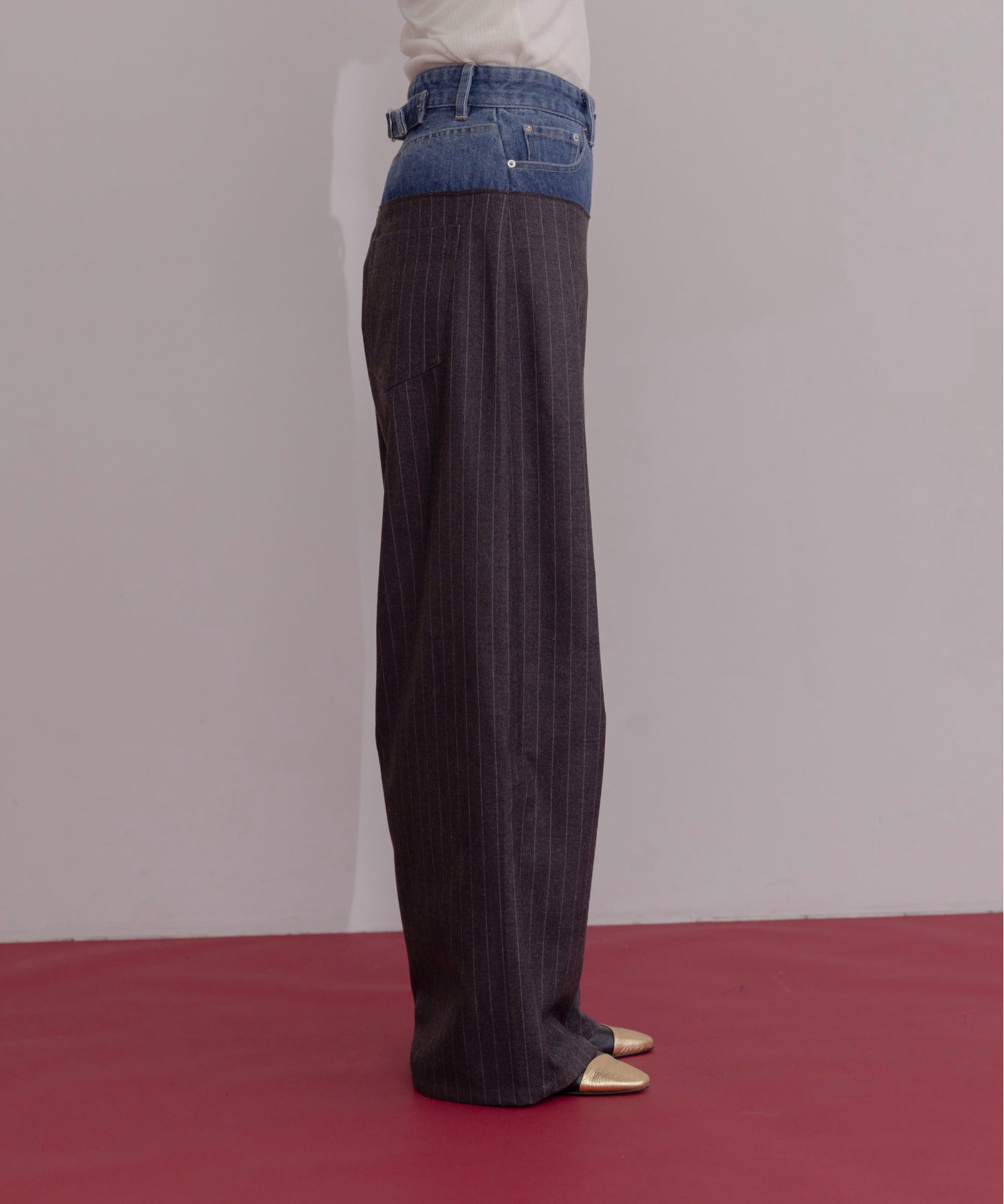 Japan Brand - Denim X Pinstriped Pants