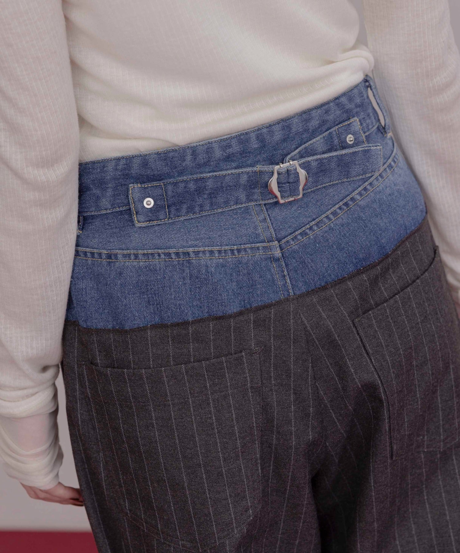 Japan Brand - Denim X Pinstriped Pants