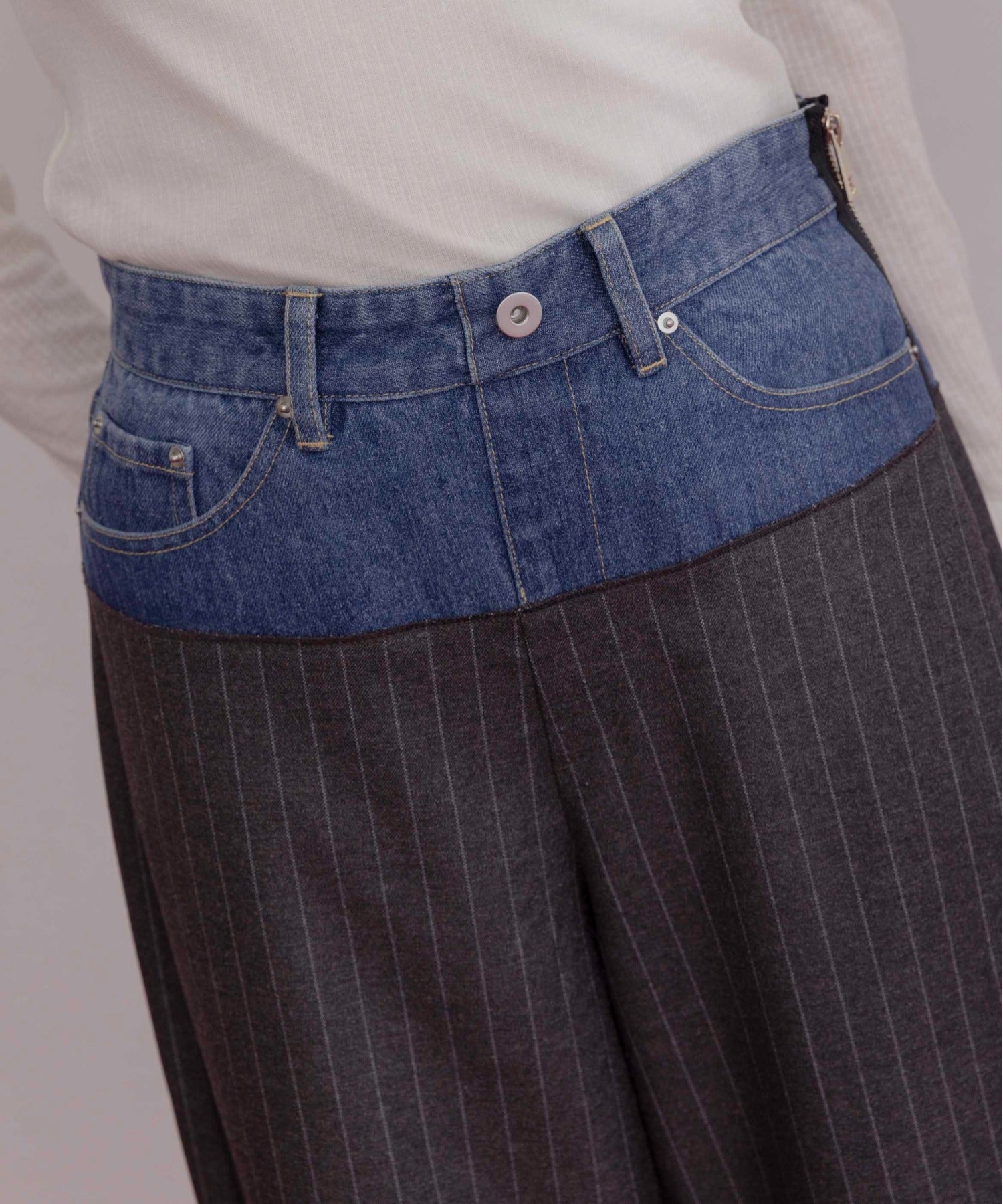 Japan Brand - Denim X Pinstriped Pants