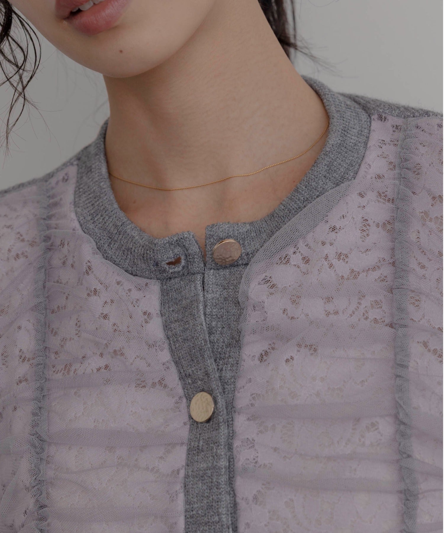 Japan Brand - Mesh Ruched Cardigan